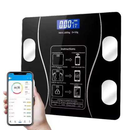 Báscula Inteligente con Pantalla LCD – Vidrio Templado, Alta Precisión